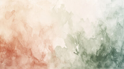 Watercolor abstract background on canvas with a dynamic mix of dusty rose, sage green and cream