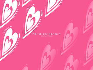 Fototapeta na wymiar Pink heart background with modern concept. Romantic cute background.