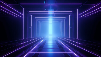 blue neon abstract background ultraviolet 3d render