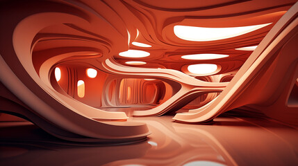 abstract modern architecture background 3d render
