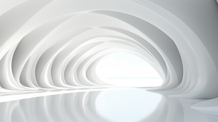 abstract wave background. architecture glossy room 3d render