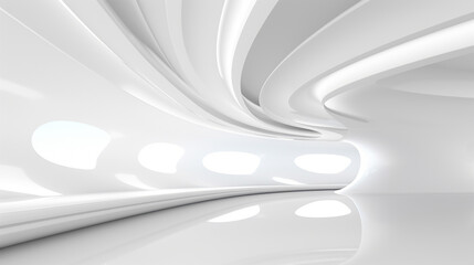 abstract wave background. architecture glossy room 3d render