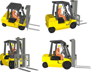 Vector sketch illustration of heavy lifting equipment design