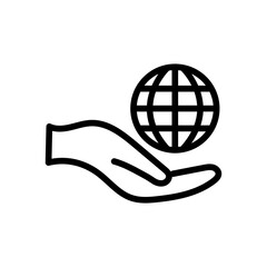 world care line icon logo vector image