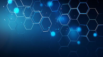 geometric abstract background with blue hexagons