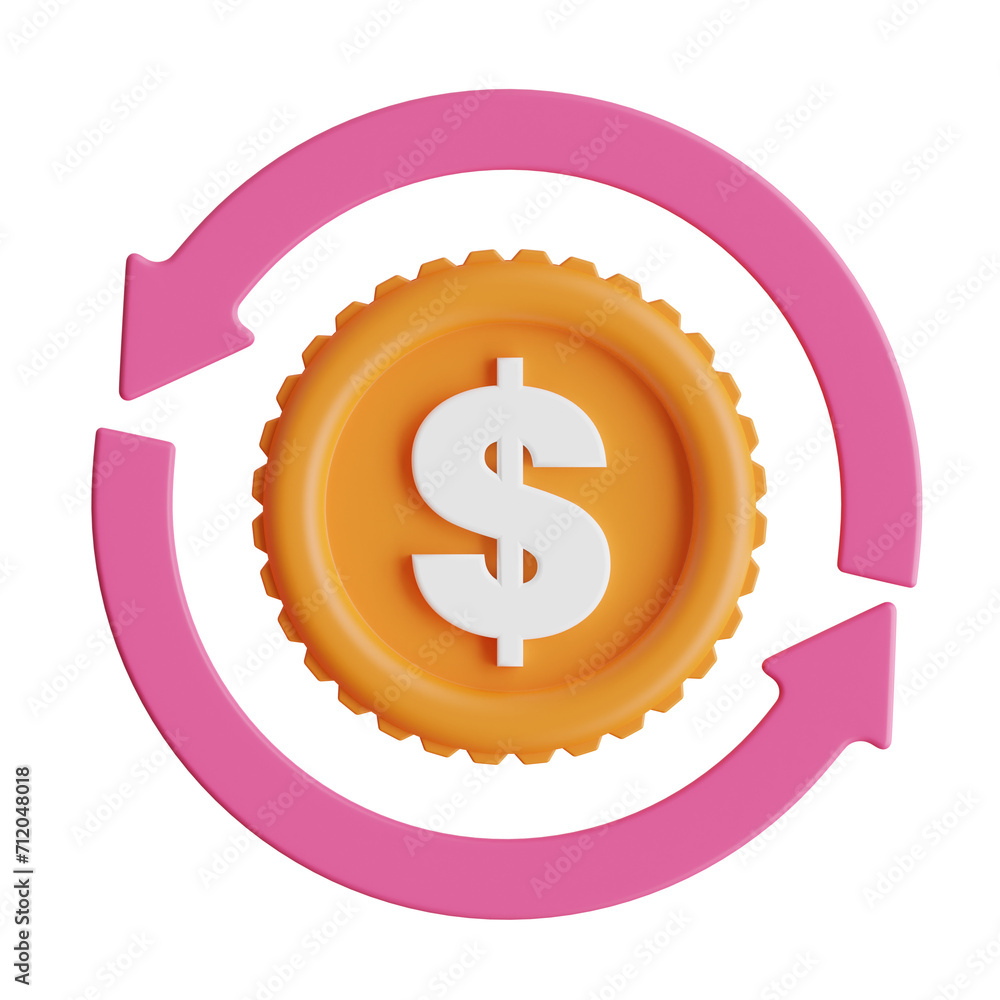 Poster 3d funds model maximizing returns with strategic fund allocation. 3d illustration, 3d element, 3d re