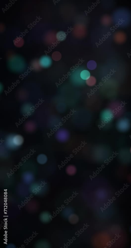 Wall mural dark colorful blurred bokeh pattern loop vertical animation.