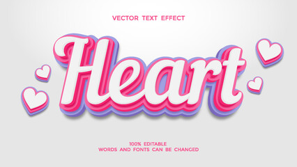 heart editable 3d text effect