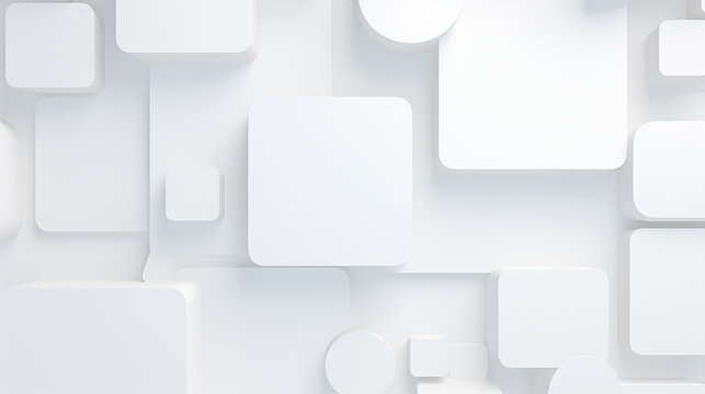 abstract white geometric background minimal 3d render