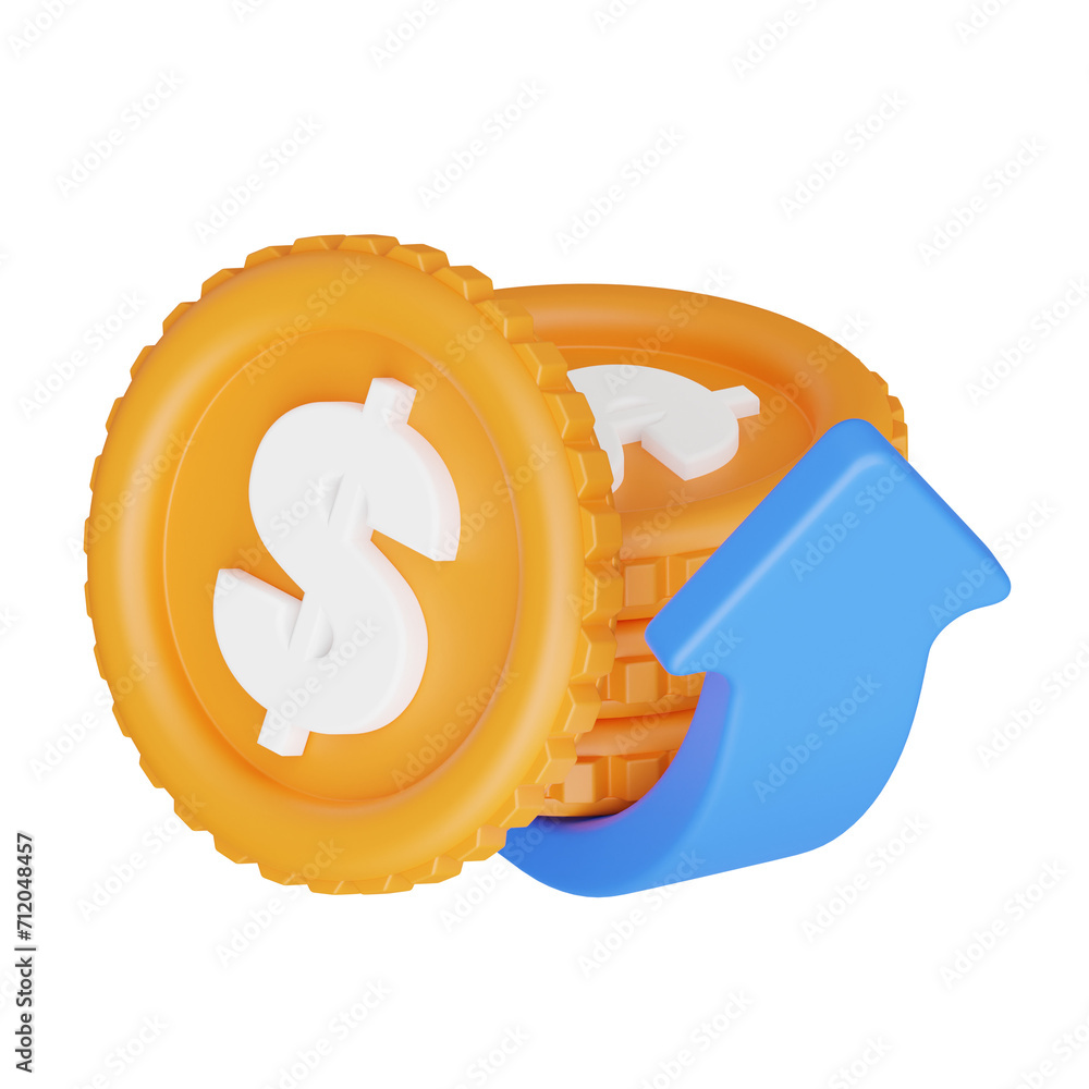 Poster 3d profit model navigating financial success with precision. 3d illustration, 3d element, 3d renderi