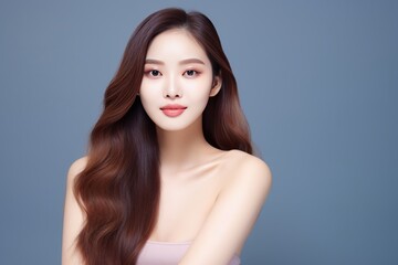 young asian beauty woman long hair with korean - obrazy, fototapety, plakaty