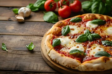 A Freshly Baked Margherita Pizza Ready To Be Served