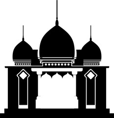 Silhouette mosque illustration vector element