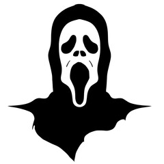 Vector illustration, traditional Halloween decorative element. Halloween killer silhouette - for design decoration