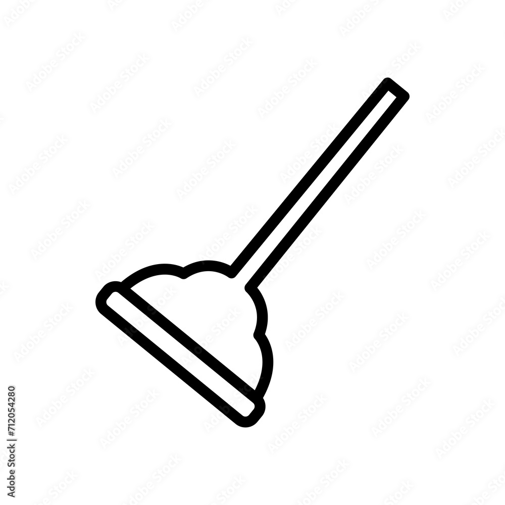 Poster plunger line icon logo vector image