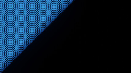 Blurred black background accompanied by a rhombus pattern with blue tones. 4K resolution background.