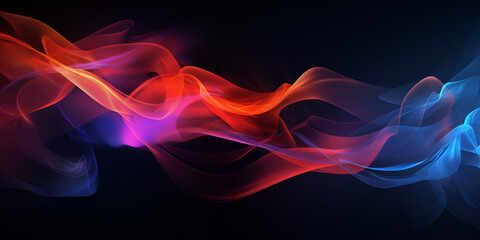 abstract background, Abstract bright colorful smoke on black background, Colorful Smoke Gradients, Generative AI