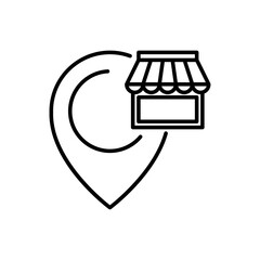 store pin line icon logo vector image