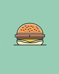 minimalistic hamburger cartoon illustration