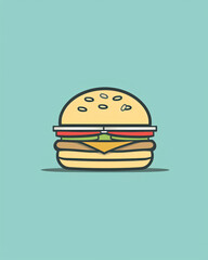 minimalistic hamburger cartoon illustration