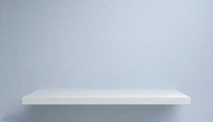 empty shelf on a wall white shelf for product presentation 