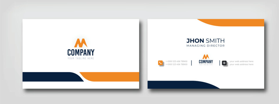 Modern Yellow Business Card Design Creative And Clean Professional Corporate Business Card Template For Brand Identity.