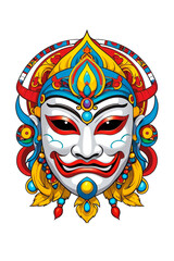 Colorful masks on a white background