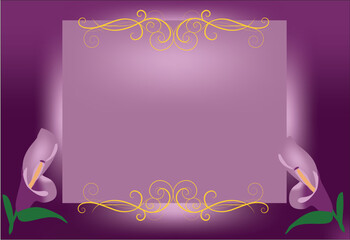 purple composition with callas and gold elements - 712057846