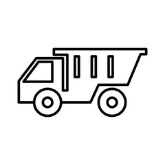 weight truck line icon logo vector image