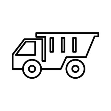 weight truck line icon logo vector image