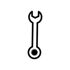wrench line icon logo vector image
