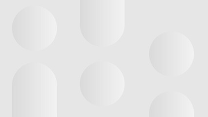 Minimalist elegant background in gray and white colors. Vector illustration with simple gradient. Clear background with cylinder and geometric abstract patterns. Suitable for web, technology design, p