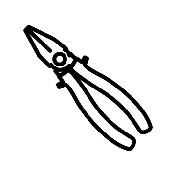 pliers line icon logo vector image