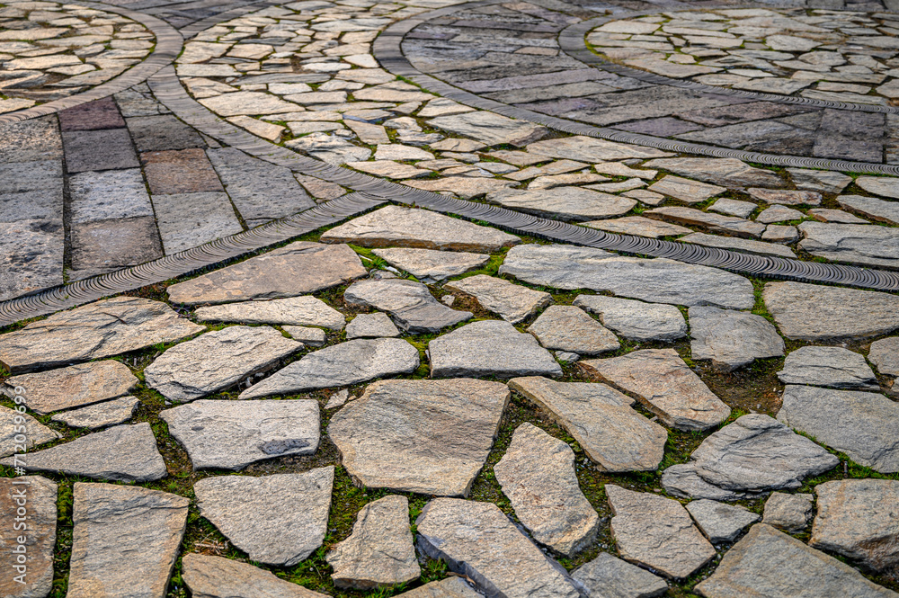 Wall mural stone pavement in the city