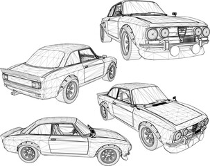 Fototapeta premium Vector sketch illustration of street sport racing car design 