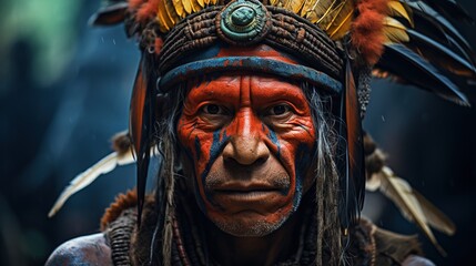 Obraz premium Man in Amazon rainforest.