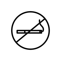 no smoking line icon logo vector image