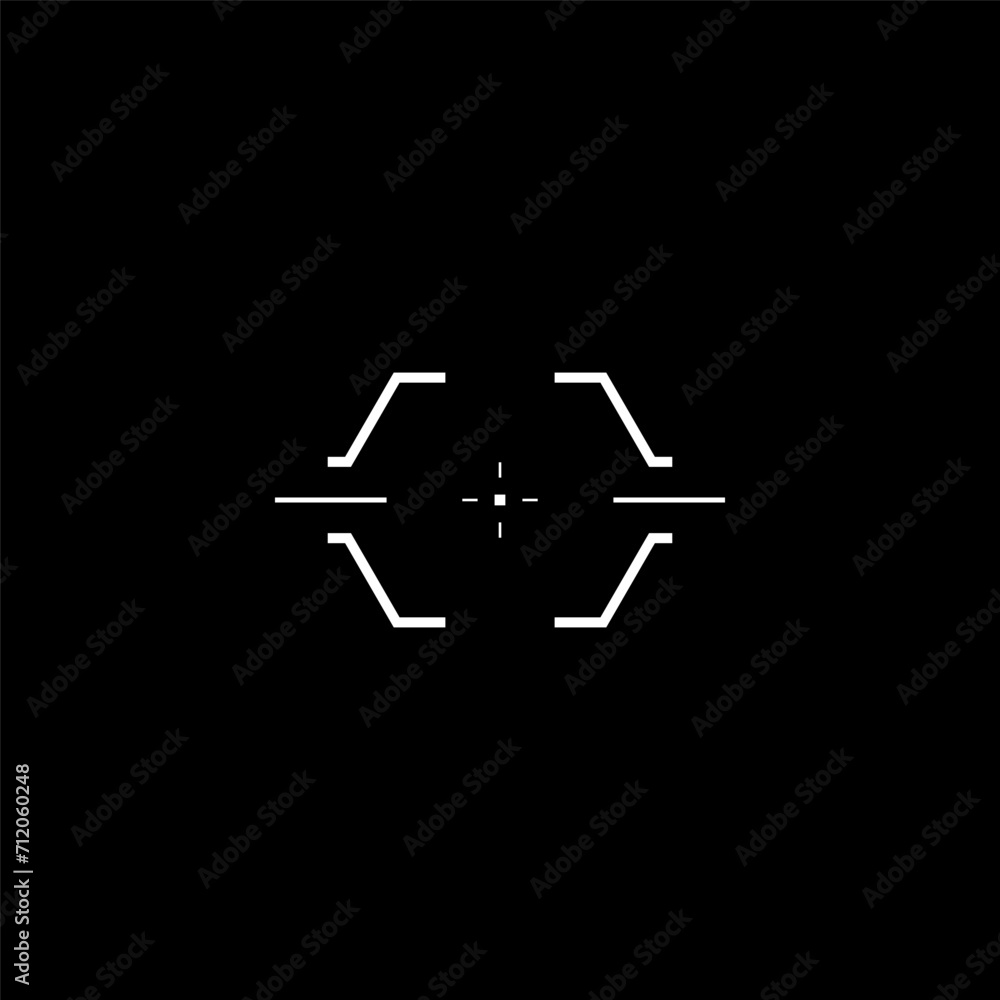Aufkleber hud futuristic aim, cyberpunk target. tech style sight, cyberpunk gui element, virtual interface. ve