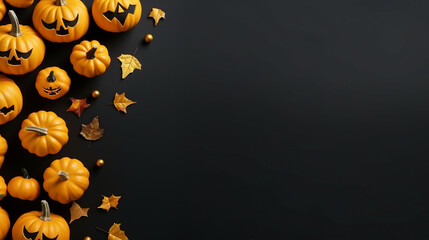 Eerie Halloween Invitation Card Mockup with Pumpkins and Bats