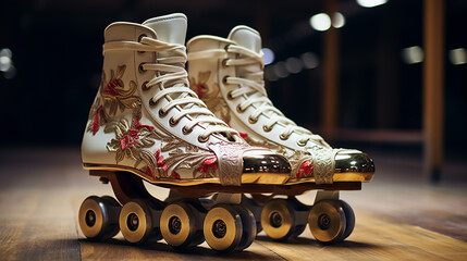setting of laces on roller skates