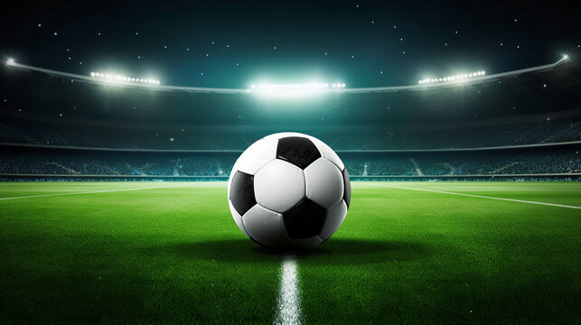 soccer field background illustration. ball in line