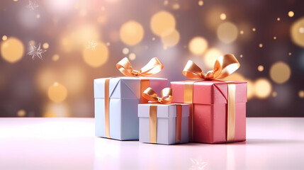 Gift box background with copy space for Christmas gifts, holidays or birthdays