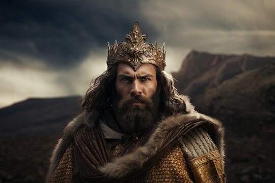 King David in the battlefield, Bible story.