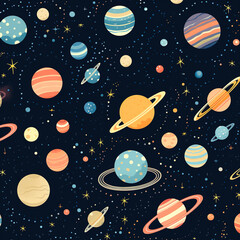 Celestial objects pattern background