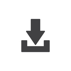 Downward arrow button vector icon.