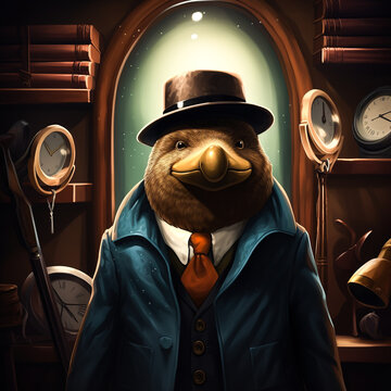 A platypus as a brilliant detective solving mystery