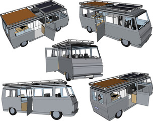 Vector sketch illustration of travel car design for adventure © nur