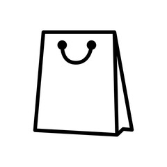 shopping bag happy line icon logo vector