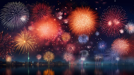 Fireworks background for celebration, holiday celebration concept