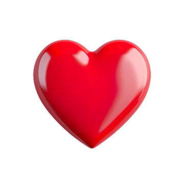 Simple red shiny heart, NO background